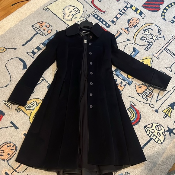 MaxMara Jackets & Blazers - Max Mara Womens Tailored Wool Long Coat in Navy Blue Size US/CA 6 Fully Lined